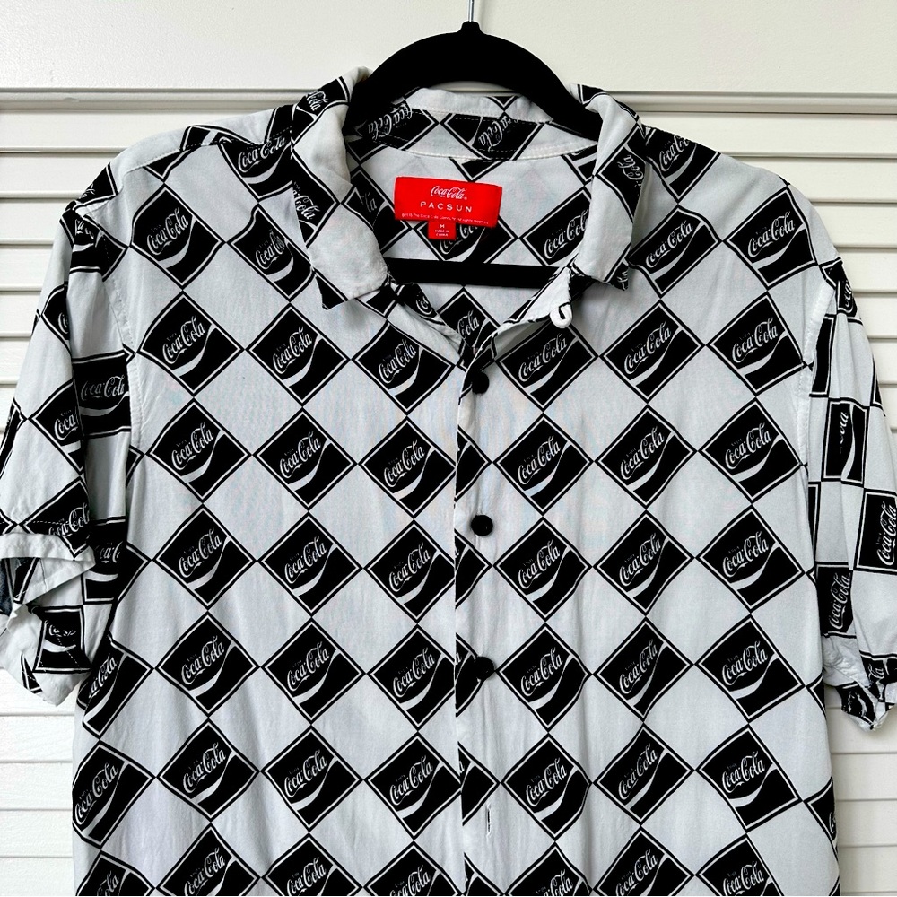 PACSUN x Coca Cola Short Sleeve Button Shirt